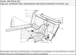 308 GTB & GTS Page 161  INTERIOR TRIM, ACCESSORIES AND SEATS (VARIANTS FOR RHD  AUS VERSION)