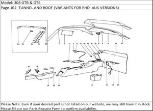 308 GTB & GTS Page 162  TUNNEL AND ROOF (VARIANTS FOR RHD  AUS VERSIONS)
