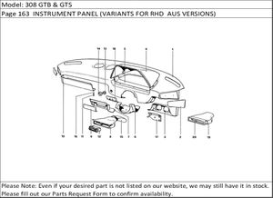 308 GTB & GTS Page 163  INSTRUMENT PANEL (VARIANTS FOR RHD  AUS VERSIONS)