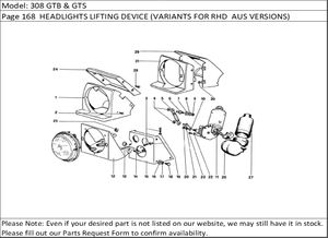 308 GTB & GTS Page 168  HEADLIGHTS LIFTING DEVICE (VARIANTS FOR RHD  AUS VERSIONS)
