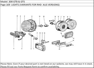308 GTB & GTS Page 169  LIGHTS (VARIANTS FOR RHD  AUS VERSIONS)
