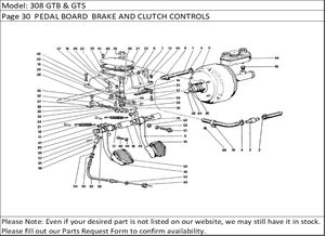308 GTB & GTS Page 30  PEDAL BOARD  BRAKE AND CLUTCH CONTROLS