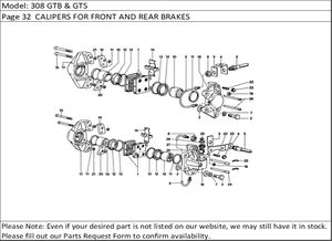 308 GTB & GTS Page 32  CALIPERS FOR FRONT AND REAR BRAKES