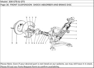 308 GTB & GTS Page 36  FRONT SUSPENSION  SHOCK ABSORBER AND BRAKE DISC