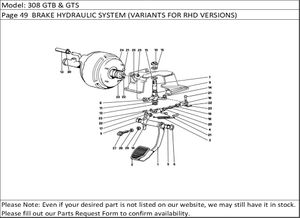 308 GTB & GTS Page 49  BRAKE HYDRAULIC SYSTEM (VARIANTS FOR RHD VERSIONS)