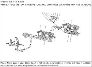 308 GTB & GTS Page 53  FUEL SYSTEM  CARBURETORS AND CONTROLS (VARIANTS FOR AUS VERSION)