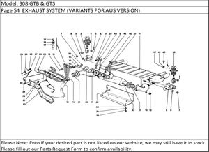 308 GTB & GTS Page 54  EXHAUST SYSTEM (VARIANTS FOR AUS VERSION)