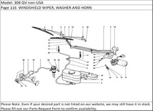 308 QV non-USA Page 116  WINDSHIELD WIPER, WASHER AND HORN