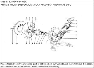 308 QV non-USA Page 32  FRONT SUSPENSION SHOCK ABSORBER AND BRAKE DISC