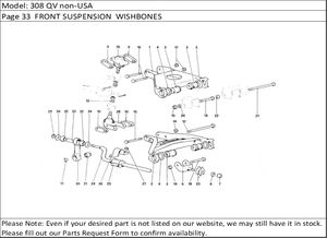 308 QV non-USA Page 33  FRONT SUSPENSION  WISHBONES