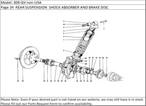 308 QV non-USA Page 34  REAR SUSPENSION  SHOCK ABSORBER AND BRAKE DISC