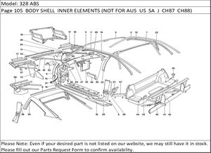 328 ABS Page 105  BODY SHELL  INNER ELEMENTS (NOT FOR AUS  US  SA  J  CH87  CH88)