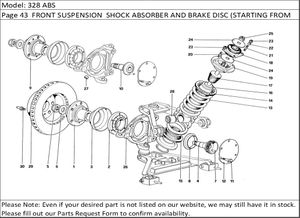 328 ABS Page 43  FRONT SUSPENSION  SHOCK ABSORBER AND BRAKE DISC (STARTING FROM CAR NO. 76626)