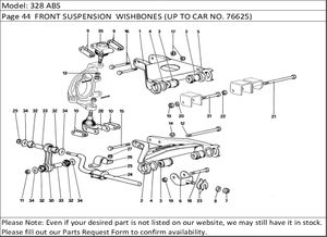 328 ABS Page 44  FRONT SUSPENSION  WISHBONES (UP TO CAR NO. 76625)
