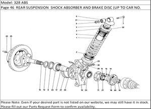 328 ABS Page 46  REAR SUSPENSION  SHOCK ABSORBER AND BRAKE DISC (UP TO CAR NO. 76625)