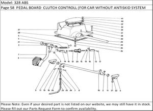 328 ABS Page 58  PEDAL BOARD  CLUTCH CONTROLL (FOR CAR WITHOUT ANTISKID SYSTEM  VARIANTS FOR RHD VERSION)