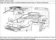 328 non-ABS Page 101  BODY SHELL  OUTER ELEMENTS (NOT FOR U.S. AND SA VERSION)