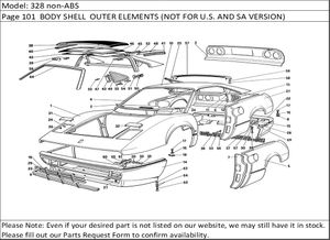 328 non-ABS Page 101  BODY SHELL  OUTER ELEMENTS (NOT FOR U.S. AND SA VERSION)