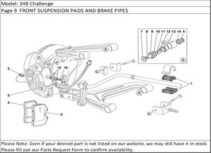 348 Challenge Page 9  FRONT SUSPENSION PADS AND BRAKE PIPES