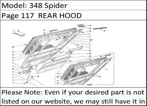 348 Spider Page 117  REAR HOOD