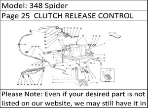 348 Spider Page 25  CLUTCH RELEASE CONTROL NOT FOR RHD