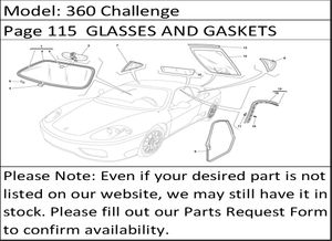 360 Challenge Page 115  GLASSES AND GASKETS