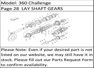 360 Challenge Page 28  LAY SHAFT GEARS