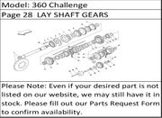 360 Challenge Page 28  LAY SHAFT GEARS
