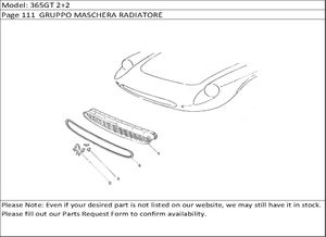 365GT 2+2 Page 111  GRUPPO MASCHERA RADIATORE
