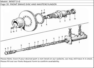 365GT 2+2 Page 35  FRONT BRAKE DISC AND MASTERCYLINDER