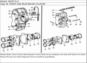 365GT 2+2 Page 36  FRONT AND REAR BRAKES CALIPERS