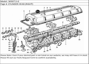 365GT 2+2 Page 4  CYLINDER HEAD (RIGHT)