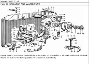 365GT 2+2 Page 41  RADIATOR AND WATER PUMP