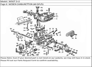 365GT 2+2 Page 6  WEBER CARBURETTOR (40 DFI/5)