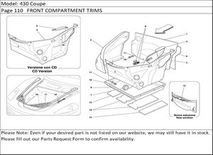 430 Coupe Page 110   FRONT COMPARTMENT TRIMS