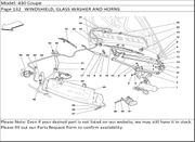 430 Coupe Page 132   WINDSHIELD, GLASS WASHER AND HORNS