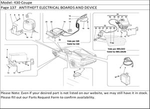430 Coupe Page 137   ANTITHEFT ELECTRICAL BOARDS AND DEVICE