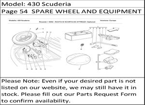 430 Scuderia Page 54  SPARE WHEEL AND EQUIPMENT Optional