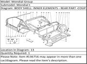 Ferrari Part 136756 SUPPORT FOR R.H. REAR BODY SIDE
