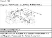 Ferrari Part 136848 FUEL PIPE FROM L.H. FILTER TO L.H. FLUTE