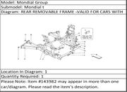 Ferrari Part 143982 REAR REMOVABLE FRAME - CABRIOLET