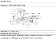 Ferrari Part 145508 CABLE (FOR SPARK PLUG NR.1)