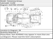 Ferrari Part 149042 CABLE BUSHING FOR DOOR CABLES