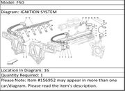 Ferrari Part 156952 SPARK PLUG CABLE CYLINDER 2
