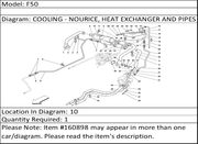 Ferrari Part 160898 PIPE FROM HEAT EXCHANGER TO TANK
