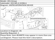 Ferrari Part 168876 COMPLETE TUBE FROM FILTER TO VALVE