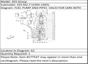 Ferrari Part 177547 DELIVERY PIPE FROM FILTER TO R.H. FLUTE