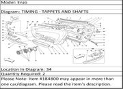 Ferrari Part 184800 BRACKET FIXING ACCUMULATOR