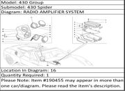 Ferrari Part 190455 SUBWOOWER BOX CONNECTION CABLE