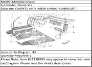 Ferrari Part 61238900 R.H. INNER LINED MOLDING